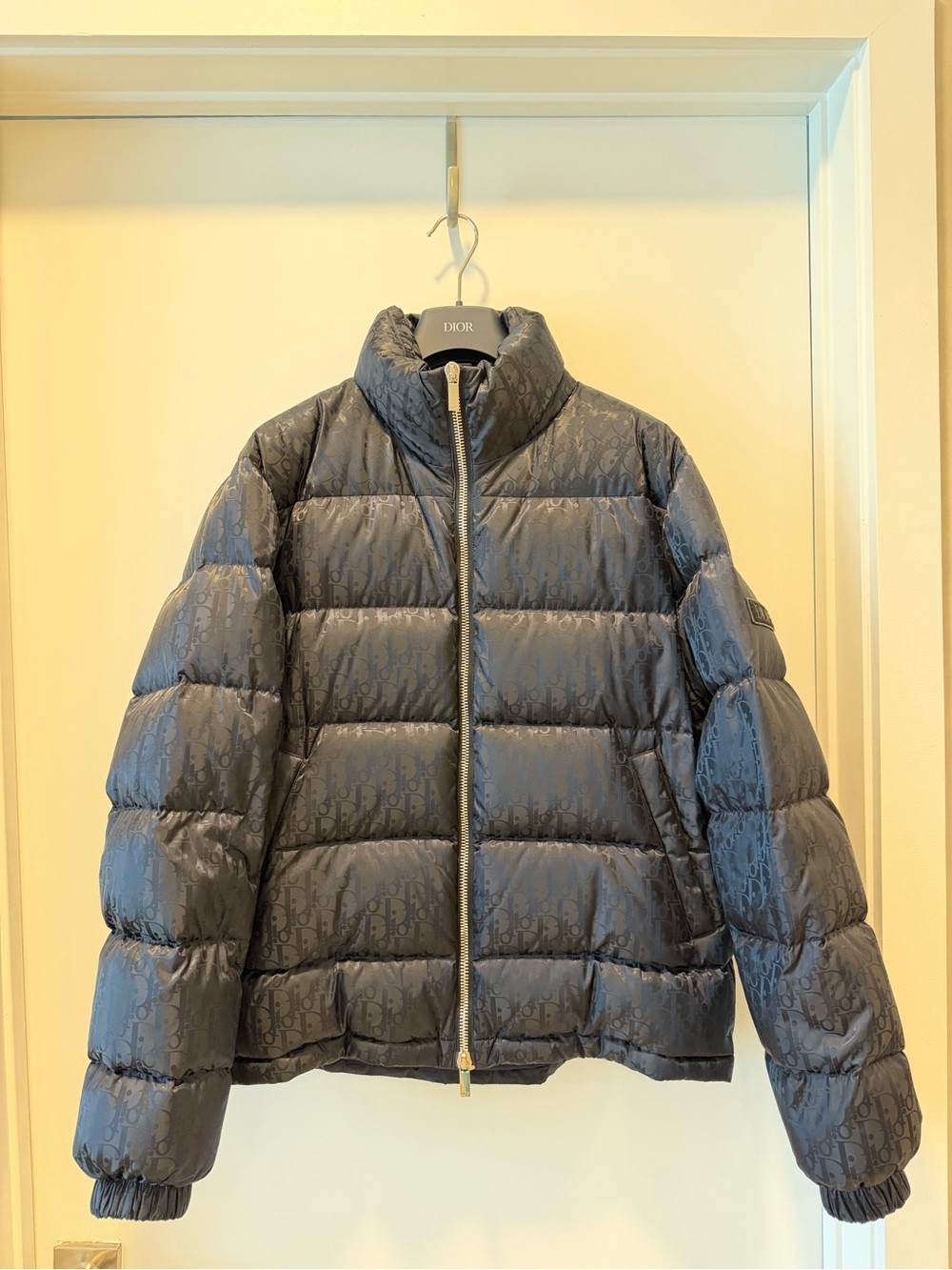 Dior Black Oblique Jacquard Puffer Coat